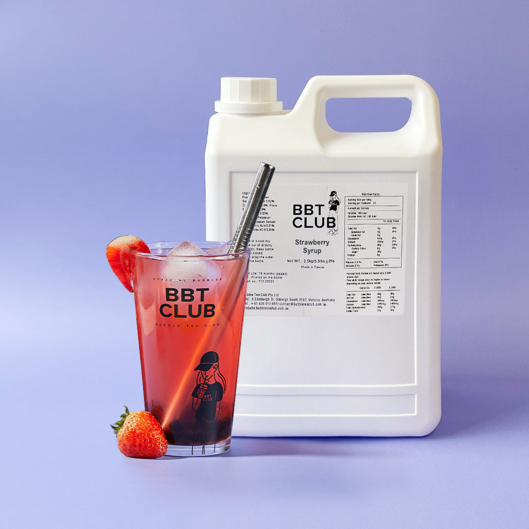 Strawberry Fruit Syrup (with Pulp) Bubble Tea